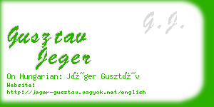 gusztav jeger business card